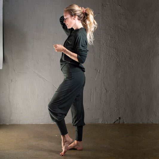 Baggy yogabukse Skoggrønn