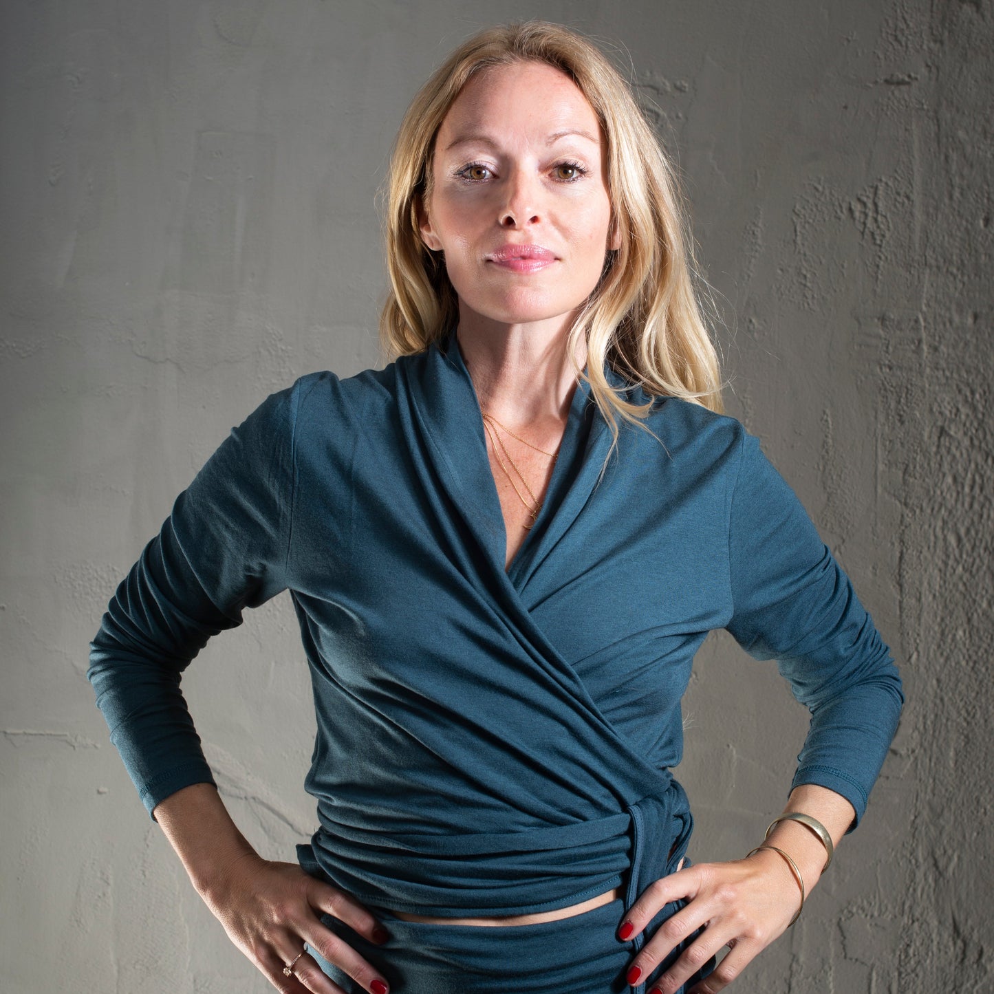 Wrap omslagsjakke Orionblå