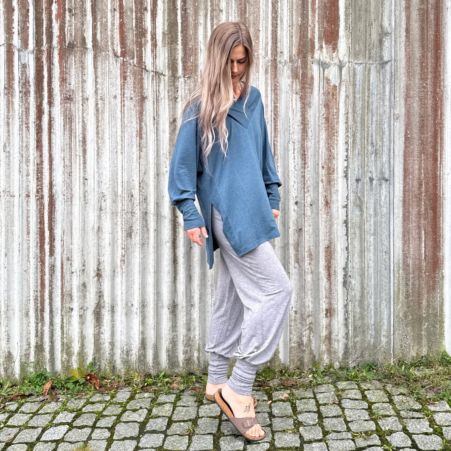 On the go genser med stor v-hals