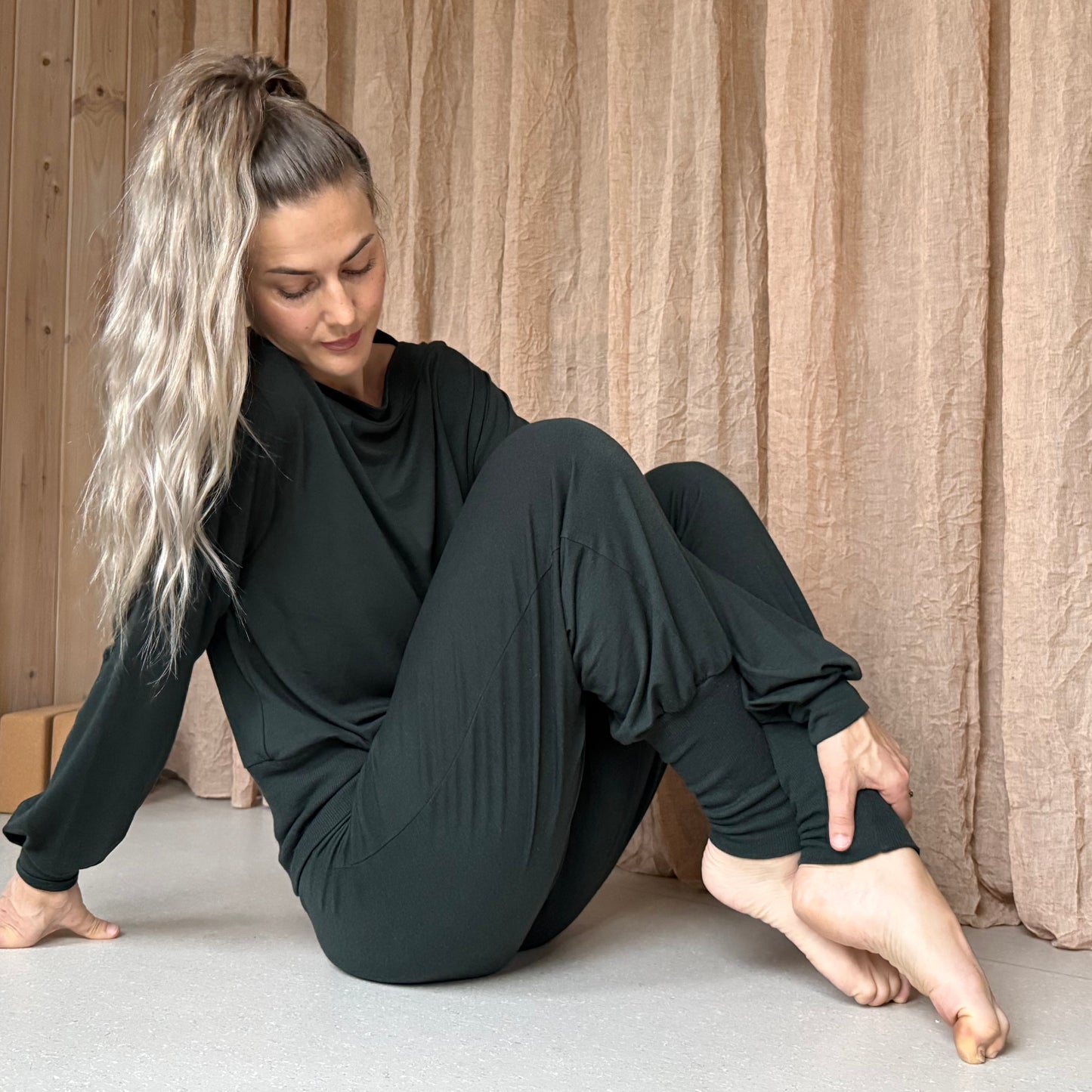 Baggy yogabukse Skoggrønn