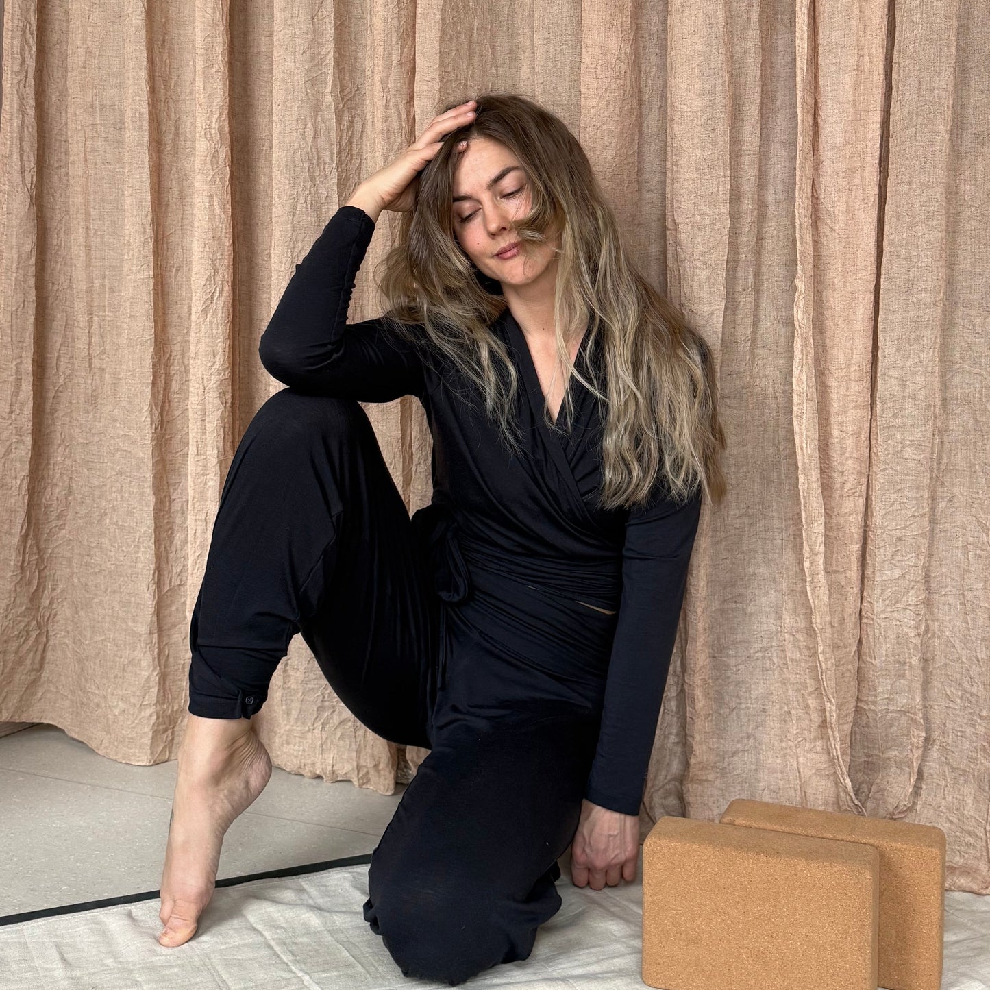 Sett Split Wrap Midnattsblå