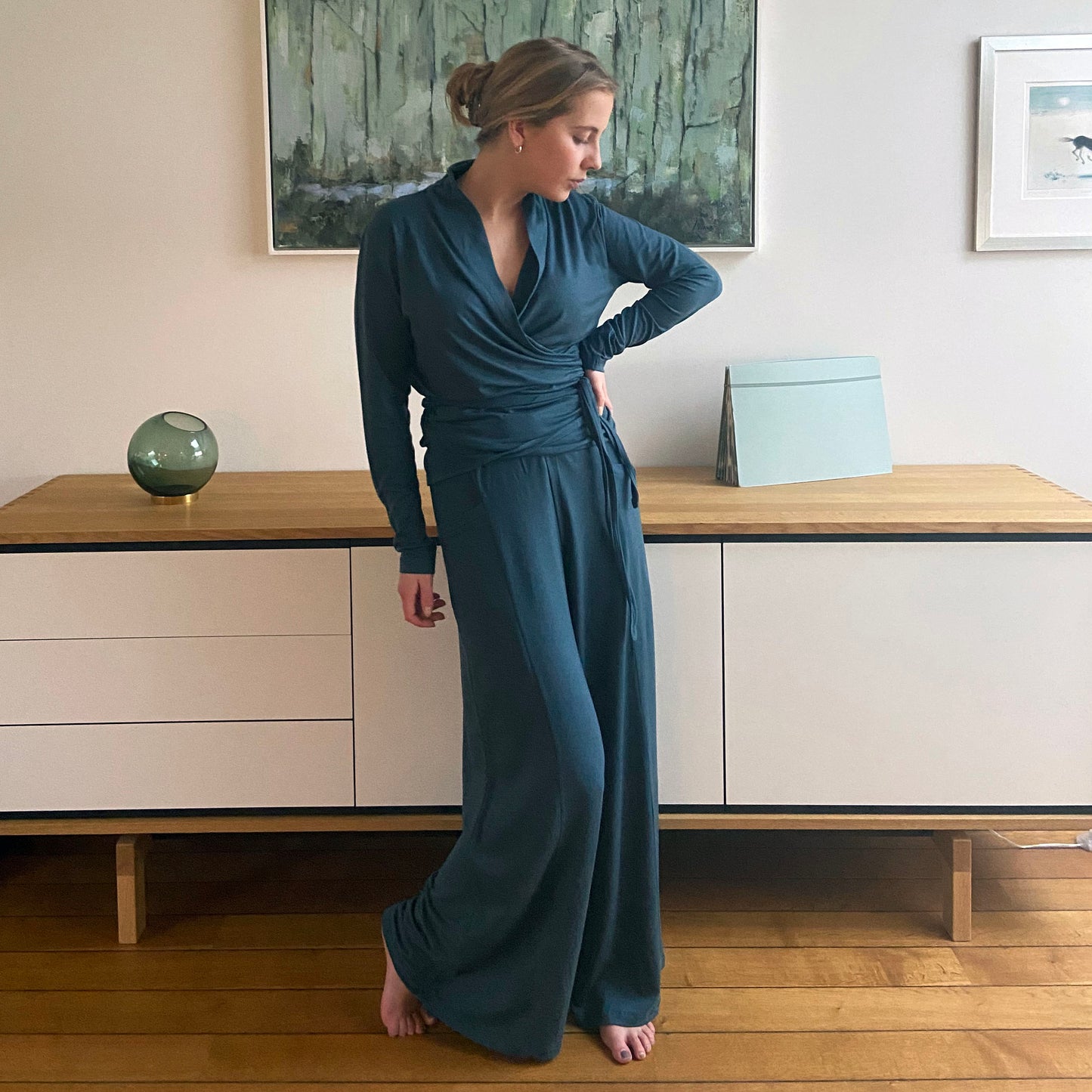 Wrap omslagsjakke Orionblå