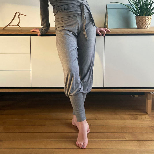 Baggy yogabukse Klassisk grå